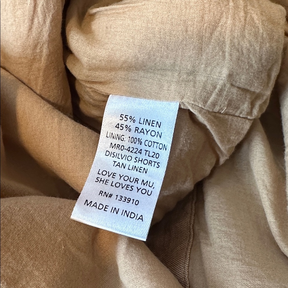 NWOT Show Me Your Mumu Disilvio Shorts in Tan Linen size L - Picture 14 of 14